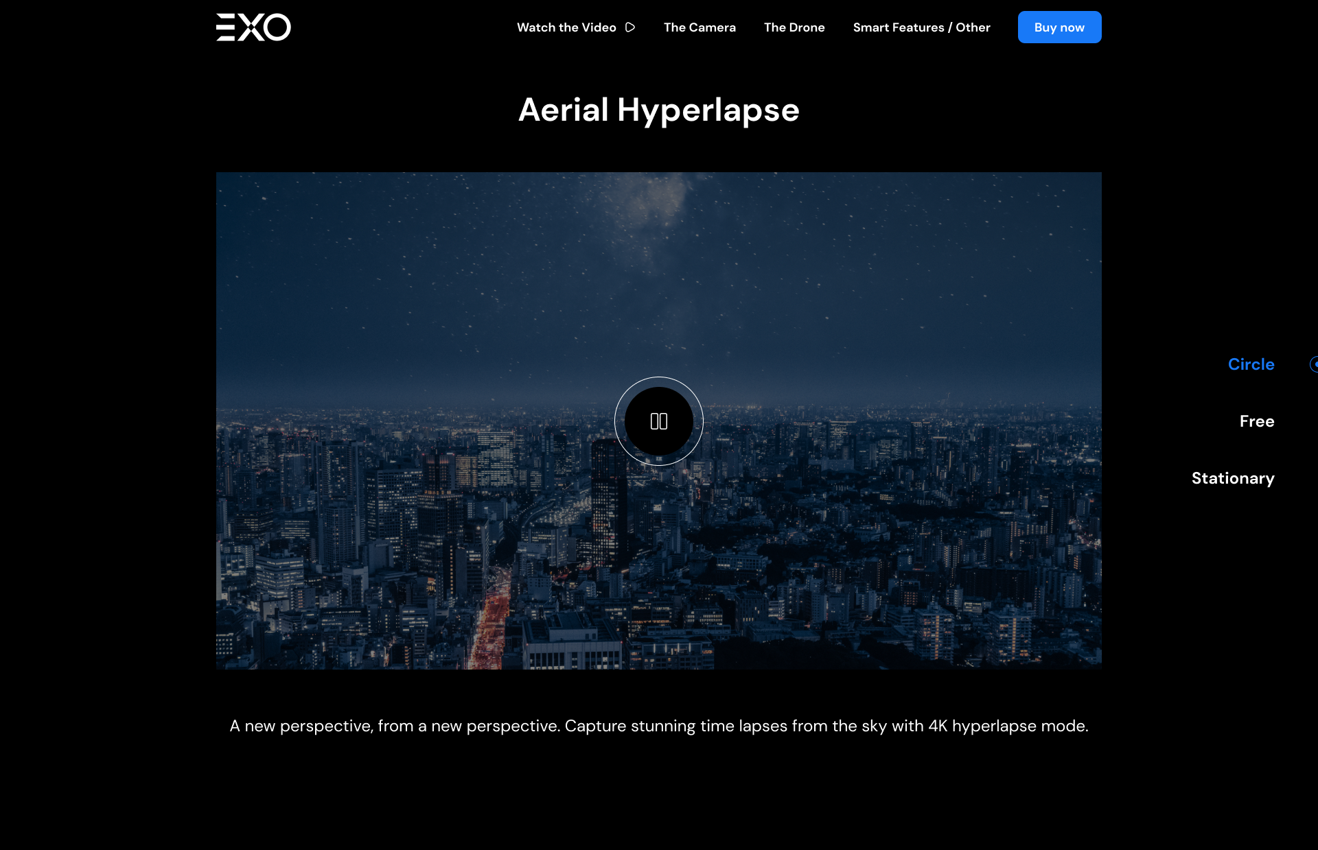 EXO hyperlapse modes Figma frame